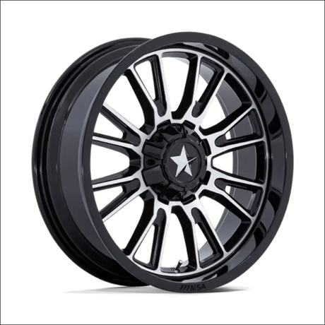 MSA M51 Thunderlips Machine & Gloss Black UTV Rims - 22x7 / 4x156/4x137 / Wheels