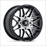 MSA M52 Radar UTV Gloss Black with Machined Face Wheels Cast Aluminum - 14x7 / 4x110 / 10