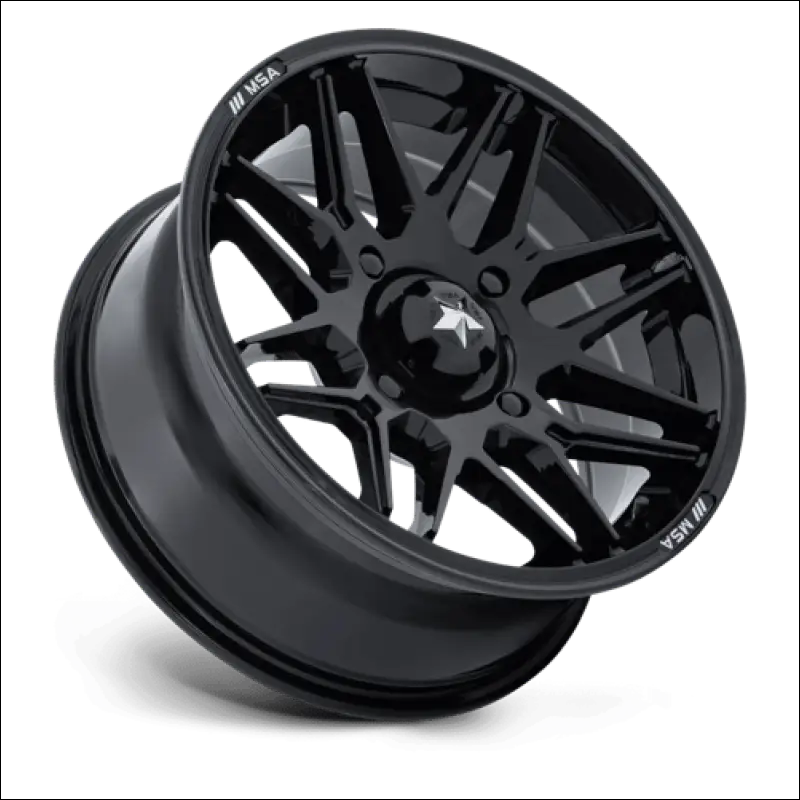 MSA M52 Radar UTV Gloss Black Wheels Cast Aluminum - 14x7 / 4x110 / -47