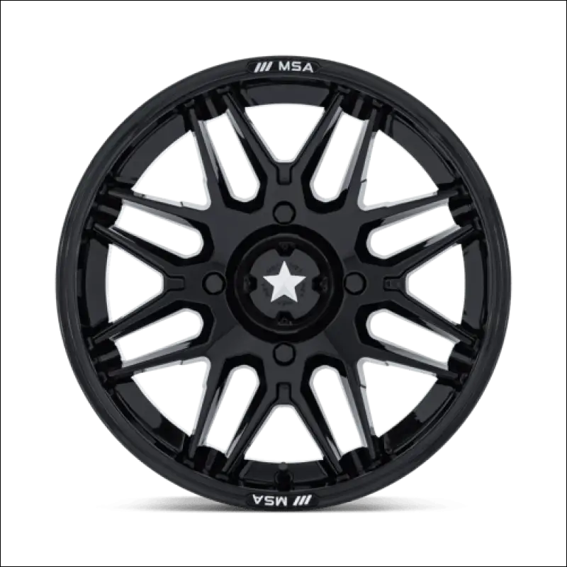 MSA M52 Radar UTV Gloss Black Wheels Cast Aluminum - 14x7 / 4x156 / 10