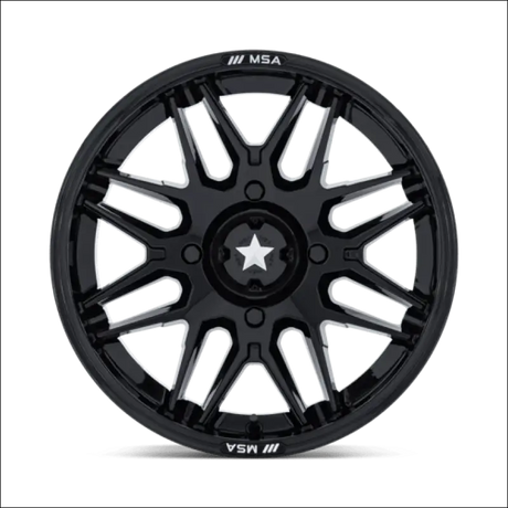 MSA M52 Radar UTV Gloss Black Wheels Cast Aluminum - 14x7 / 4x156 / 10