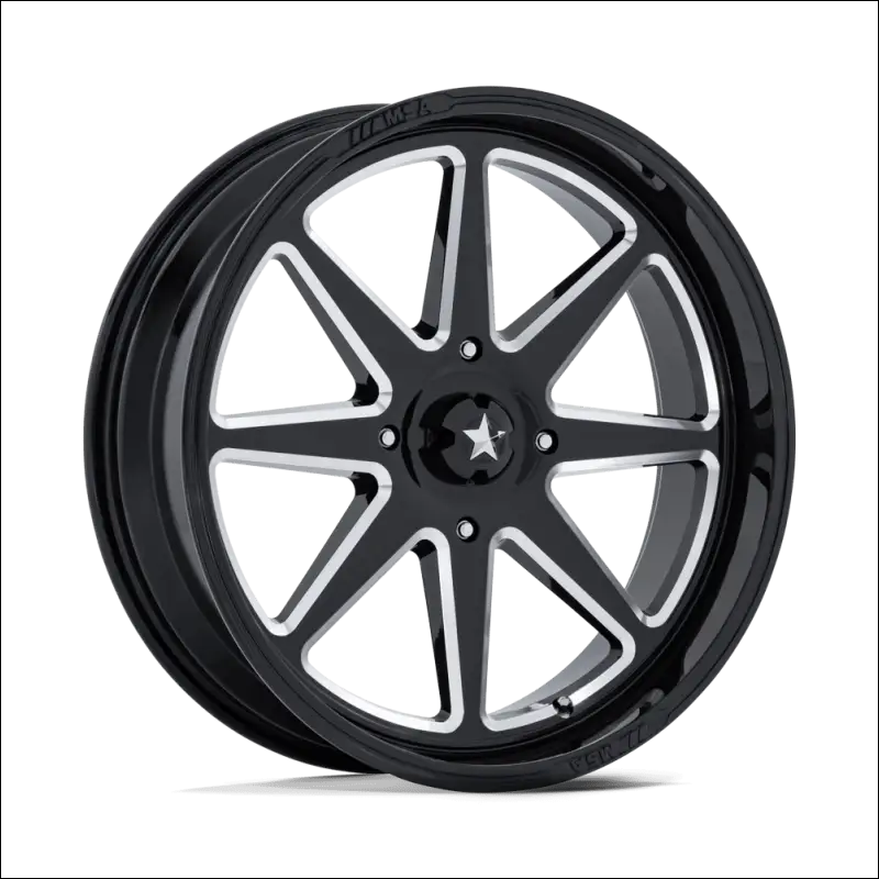 MSA M54 Spark UTV Gloss Black Milled Wheels Cast Aluminum - 14x7 / 4x110 / 10