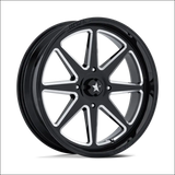 MSA M54 Spark UTV Gloss Black Milled Wheels Cast Aluminum - 14x7 / 4x110 / 10