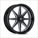 MSA M54 Spark UTV Gloss Black Milled Wheels Cast Aluminum - 15x7 / 5x114.3/5x4.5 / 10