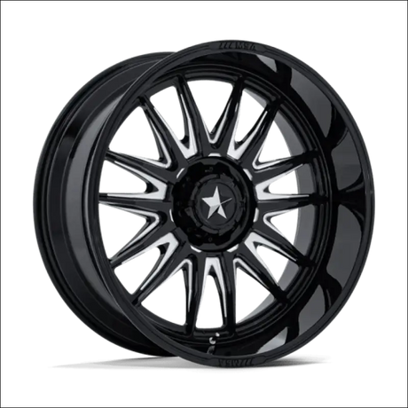 MSA M55 Commander UTV Gloss Black Milled Wheels Cast Aluminum - 18x7 / 4x137/4x156 / 10