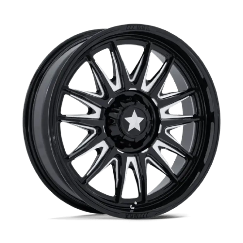 MSA M55 Commander UTV Gloss Black Milled Wheels Cast Aluminum - 18x7 / 5x114.3/5x4.5 / 10