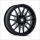 MSA M55 Commander UTV Gloss Black Milled Wheels Cast Aluminum - 18x7 / 5x114.3/5x4.5 / 10