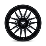 MSA M55 Commander UTV Gloss Black Milled Wheels Cast Aluminum - 22x7 / 4x137/4x156