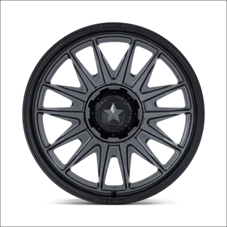 MSA M55 Commander UTV Matte Gunmetal with Black Lip Wheels Cast Aluminum - 22x7 / 5x114.3/5x4.5