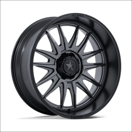 MSA M55 Commander UTV Matte Gunmetal with Black Lip Wheels Cast Aluminum - 18x7 / 4x137/4x156 / 10