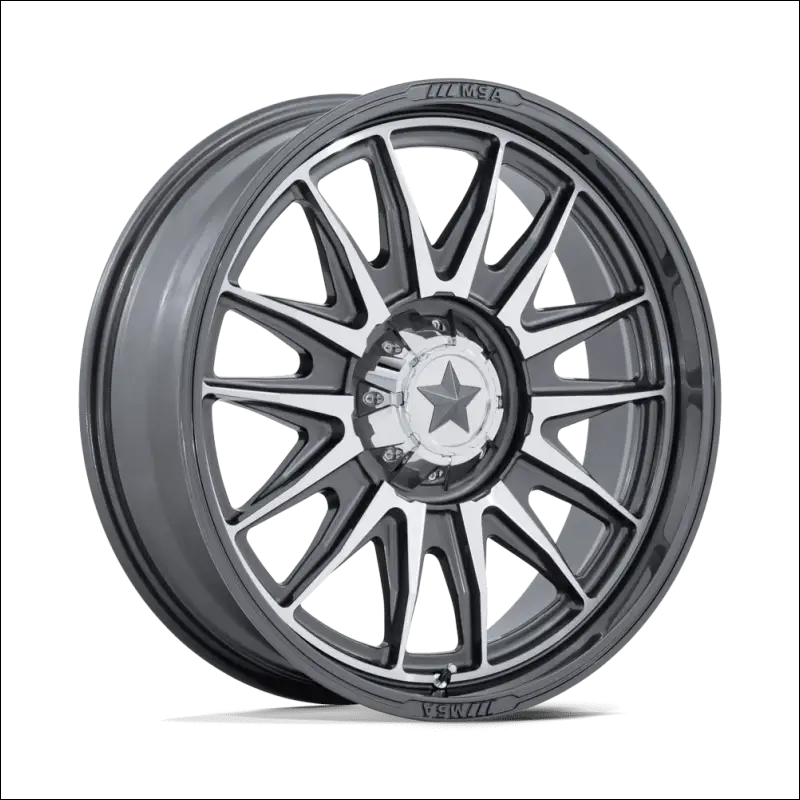 MSA M55 Commander UTV Platinum with Machined Face Wheels Cast Aluminum - 15x7 / 5x114.3/5x4.5 / 10