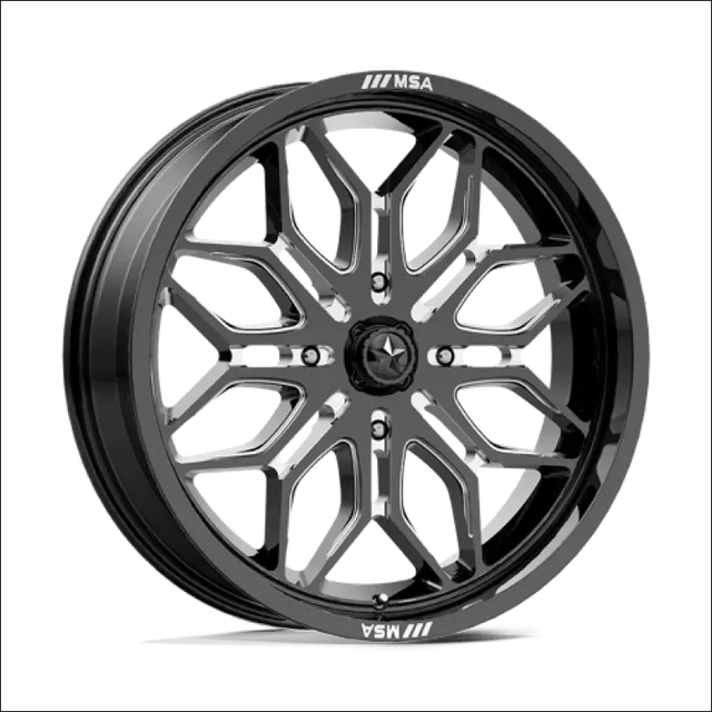 MSA Sniper M47 Black Milled UTV Rims - 18x7 / 4x137 / 10 - Wheels