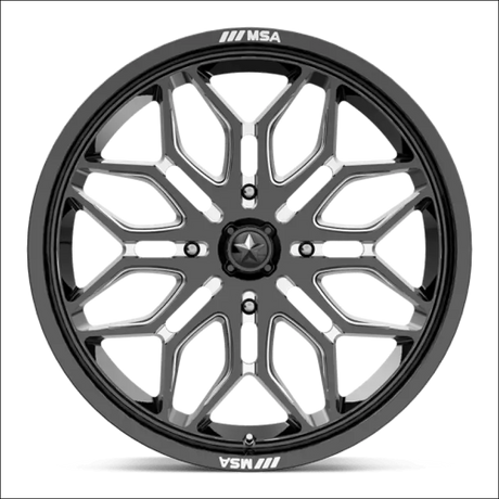 MSA Sniper M47 Black Milled UTV Rims - 22x7 / 4x137 / 10 - Wheels