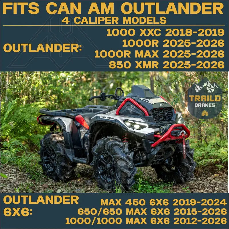 Can-Am Outlander 1000/850/650/450 6x6 2015-2026 4 Wheel Brass Brake Pad Set - Vehicle Parts & Accessories
