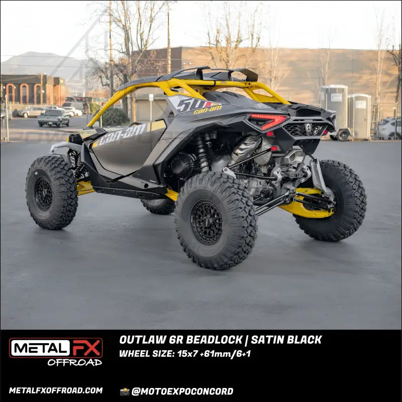 Outlaw 6R Beadlock | Satin Black - 15x7 | +61mm/6 + 1 | 6x5.5 | 78548 (Maverick R) - Wheels