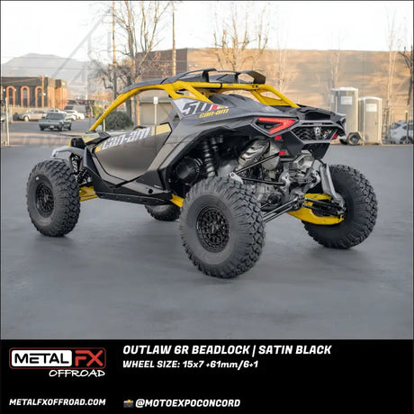 Outlaw 6R Beadlock | Satin Black - 15x7 | +61mm/6 + 1 | 6x5.5 | 78548 (Maverick R) - Wheels