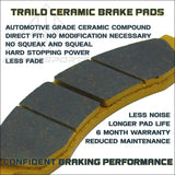 Polaris Ranger 1000/XP 1000/Crew XP SP 570/Kinetic 2018-2026 Ceramic Brake Pad Set - Vehicle Parts & Accessories