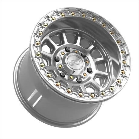 Rampage 6R Beadlock | Gloss Silver Machined - 15x10 | +0mm/5 + 5 | 6x5.5 | 78845 (Maverick R)
