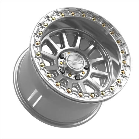 Rampage R Beadlock | Gloss Silver Machined - 15x10 | +0mm/5 + 5 | 5x4.5 | 78841 (Polaris 5-Lug / Segway Super Villain