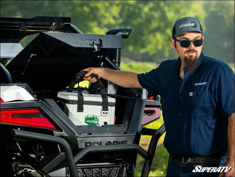 SuperATV Polaris RZR Turbo R Trunk Bed Enclosure - Cargo Management