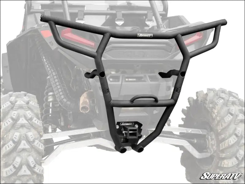 SuperATV Polaris RZR Turbo S Rear Bumper With Receiver Hitch - Red / Black - Bumpers