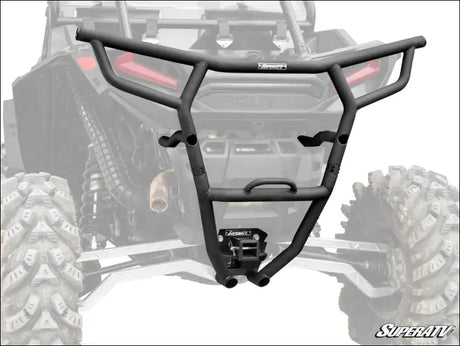 SuperATV Polaris RZR Turbo S Rear Bumper With Receiver Hitch - Red / Black - Bumpers