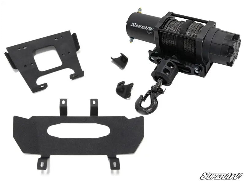 SuperATV Polaris RZR XP 1000 Winch Mounting Plate - 2014-2018 / 6000 lb.