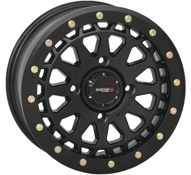 System 3 Matte Black SB-6 Beadlocks & System 3 ATX470 All Terrain Xtreme Wheel & Tire Kit