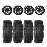 System 3 Matte Black w/Gloss Black Ring SB-9 Beadlock & System 3 RC500S 8 Ply Rock Crawler Wheel & Tire Kit