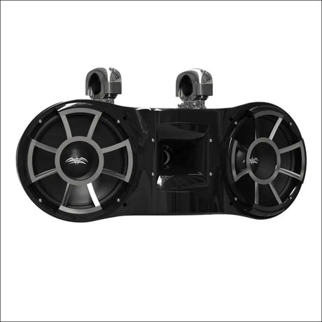 Wet Sounds Revolution Series Dual 10’’ Black Tower Speaker - Swivel Clamp (1 7/8’’ - 3’’) - Audio