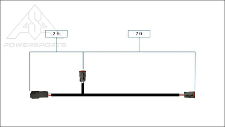 Y-Splitter Wire Extension - Dual LED Lights - 2ft / 7ft - Back up Light