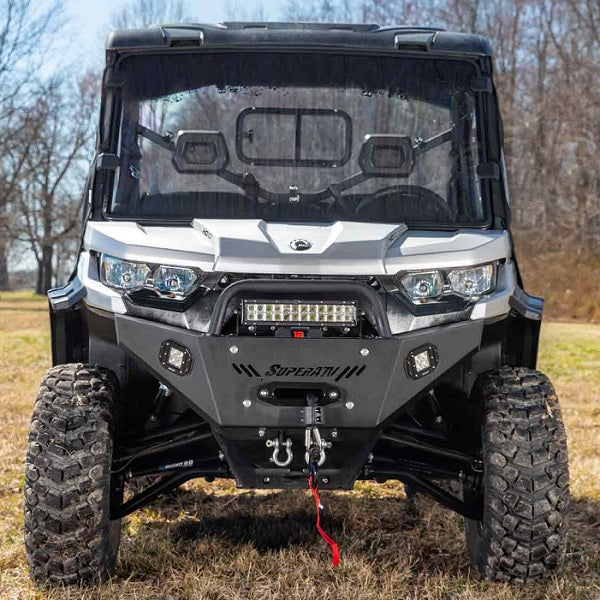 SuperATV Can-Am Defender Heavy Weight Front Bumper - Winch Ready